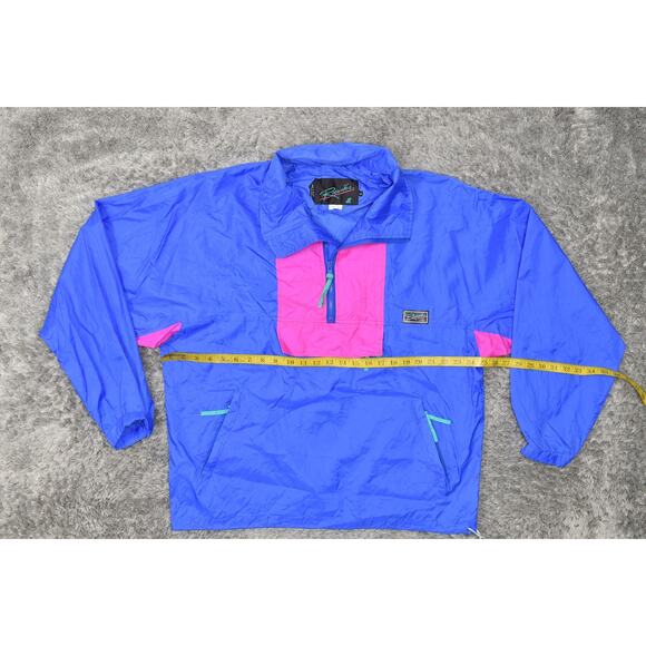 Raewiks VTG Women's Blue 100% Nylon 1/4 Zip Pullover Windbreaker Size L - Picture 7 of 7